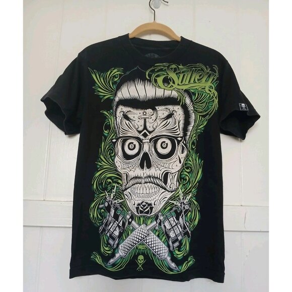 Sullen Art Collective Graphic T Shirt Mens S Short Sleeve Skull Mexican Graffiti - Picture 1 of 12